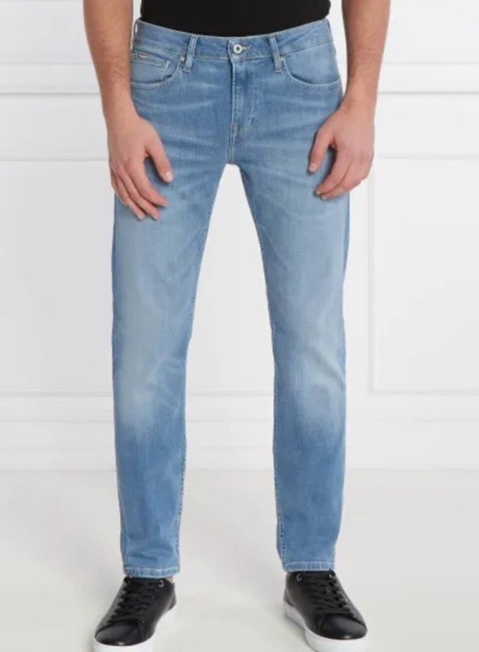 Pepe Jeans London Button Fly Tapered Fit Blue Denim Pants Sz 30 - 34” Inseam